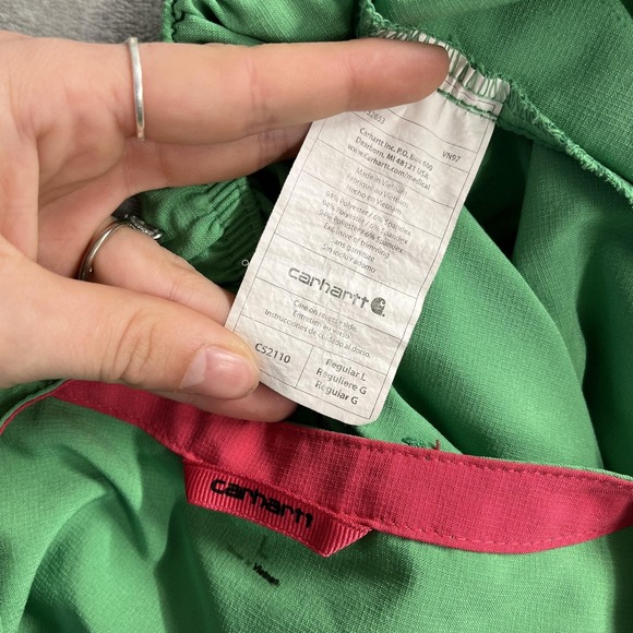 Carhartt Force Scrub Set Womens Large Green V Neck Top Pants Stretch Medical - Picture 3 of 4